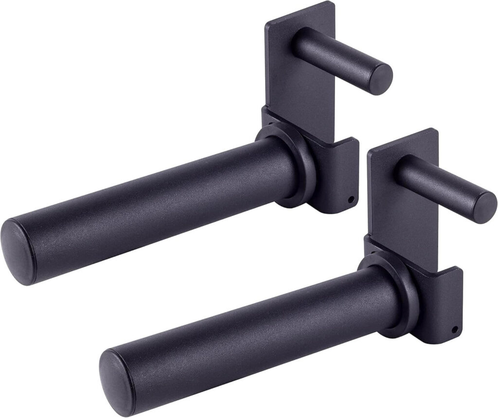 AmStaff Fitness Olympic Weight Plate Holder for Power & Squat Racks – Available 2x2 – 2.5x2.5 – 3x3 Inch Tube Sizes with 1" Hole – Weight Plates Horn Storage Attachment for Power Squat Rack – (Pair)
