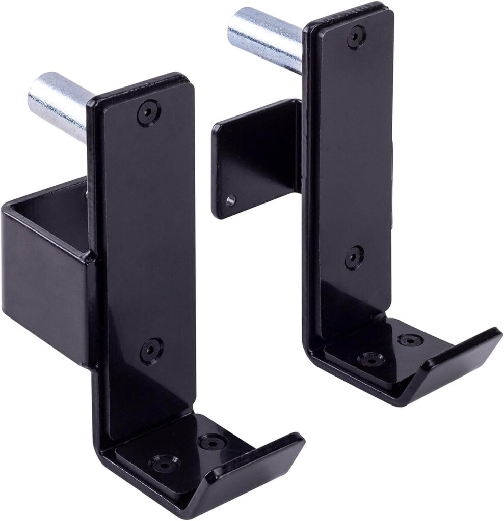 AmStaff Fitness J-Hooks J-Cup Power Rack for 2"x 2" 2.5"x2.5" 3"x3" Tube Squat Rack Attachment, Barbell Holder for Power Cage, Heavy Duty 1000 LB Capacity, (Set of 2)